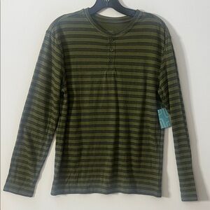 Market‎ & Spruce Olive striped  Long Sleeve Top size XL 16-18